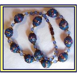 MURANO VENETIAN GLASS NECKLACE GILDED 1940 #2022604