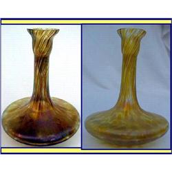 LOETZ GLASS VASE OIL SPOT IRIDESCENT GOLDEN #2022605