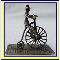 DUTCH SILVER MINIATURE PENNYFARTHING & RIDER  #2022610
