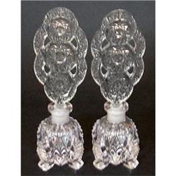 Pair of Czech Pressed Glass Perfume Bottles #2036952