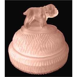 SPIKE Bulldog Pink Frosted Glass Powder Jar #2036984