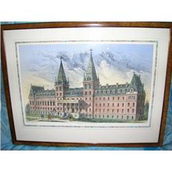 Harvard Fenwick Hall Holy Cross HandColor Print#2037162