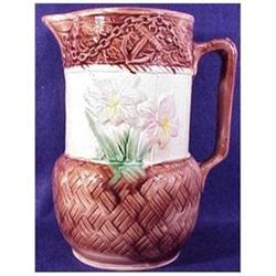 Majolica floral &amp; anchor pitcher #2037173