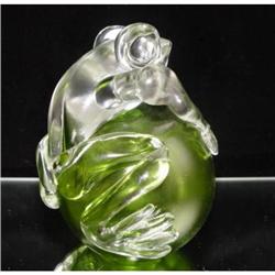 Stunning Blowzone Art Glass Frog Paperweight #2037184