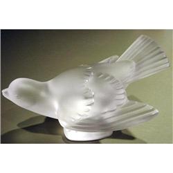 Lalique Art Glass Sparrow, Wings Spread #2037193