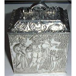 Antique Victorian  Repousse DERBY Tea Casket #2037199