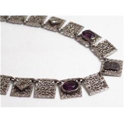 ART DECO Amethyst FILIGREE Fancy Necklace  #2037490