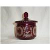 Image 1 : Antique bohemian ruby-colored cut to clear  pot#2037587
