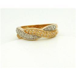 4.1 grams 14K 2-tone Gold Diamond Bypass Ring 7#2037626