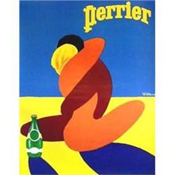 Original Perrier Poster by Villemot, ca 1970s #2037631