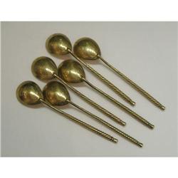 Russian soviet time 6 spoon, silver gilded #2037633