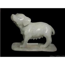 Elegant White Jade Dog Statue #2037648