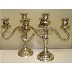 Art Nouveau Silver pl. Pair Candelabra Candle #2037663