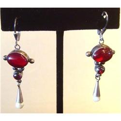 Pair of Sterling  & Garnet Earrings #2037698