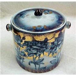 Blue/Gold Trim W.W.R. & Co. English Biscuit Jar#2037731
