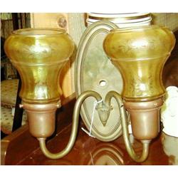 Lovely Double Light Lamp Sconce with Etched #2037738