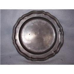 PEWTER  CHARGER   Made by  I. R.  with CROWN #2047859