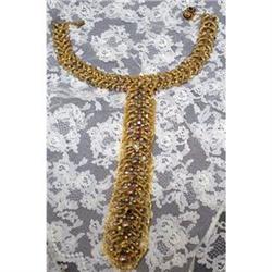 LOVELY ANTIQUE GOLD TONE BIB NECKLACE #2047958