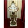 Image 1 : Elaborate Cherubs Lamp with Opal Drops #2048394