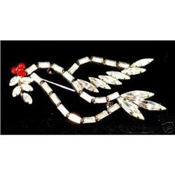 Peace Dove Rhinestone Pot Metal Brooch  #2048669