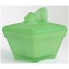 BASSET HOUND Green Satin Glass Powder Jar #2048699