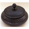 Black Amethyst Glass Hobnail Powder Jar #2048704