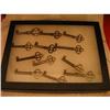 Image 1 : LOT OF 12 Barrel Skeleton Keys In Glass Case #2048784