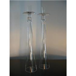 Pr. of decorative tall Glass Candle sticks! #2049049