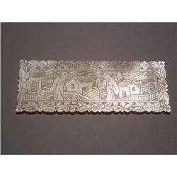 Antique mother of pearl gaming chip #2049106