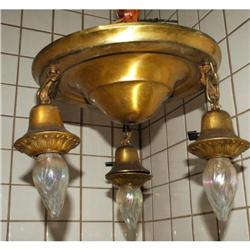 Victorian Brass Ceiling Light Fixture  #2049175