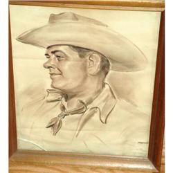 Sepia Tone Pastel Cowboy Portrait  by Federico #2049191