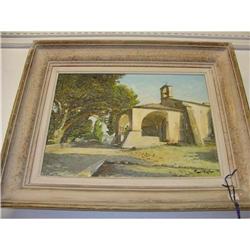 French Oil Painting Depicting a Church in St. #2059309