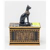 Image 1 : EGYPTIAN SARCOPHAGUS WITH CAT HAND PAINTED