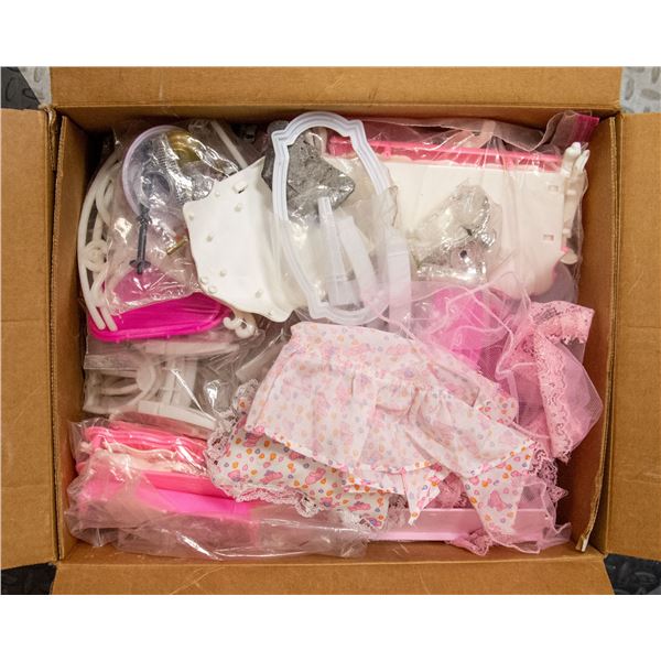 LARGE BOX BARBIE AND OTHER DOLL ACCESSORIES