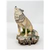 Image 2 : ARTIST PAINTED HOWLING WOLF STATUE