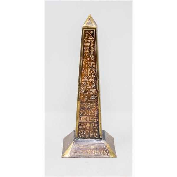 SMALL PAINTED OBELISK STATUE