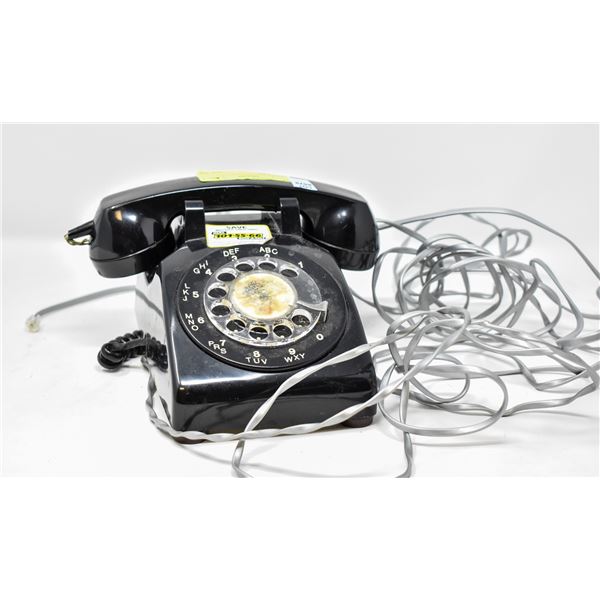 VINTAGE BLACK ROTARY DIAL TELEPHONE