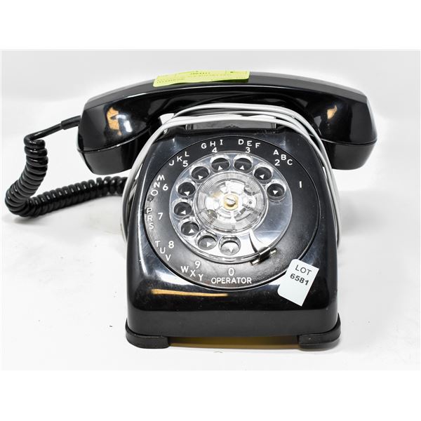 VINTAGE BLACK ROTARY DIAL TELEPHONE