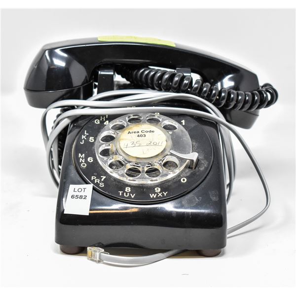 VINTAGE BLACK ROTARY DIAL TELEPHONE