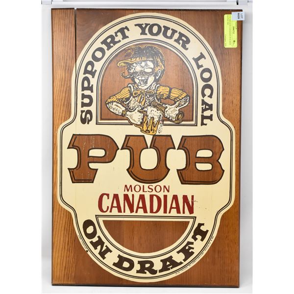 VTG MOLSON CANADIAN PUB SIGN DATED 1965