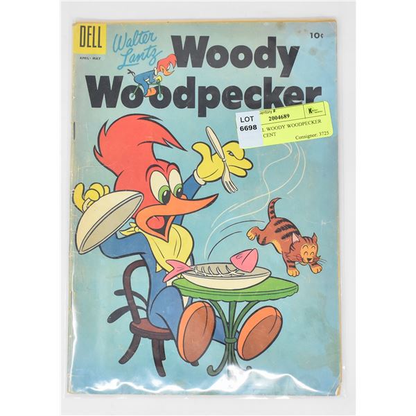 1950S DELL WOODY WOODPECKER COMIC 10 CENT