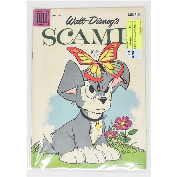 1950S DELL DISNEY SCAMP COMIC 10 CENT