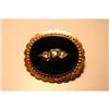 Image 1 : victorian brooch 19thc with onyx and 3 diamonds#2008795