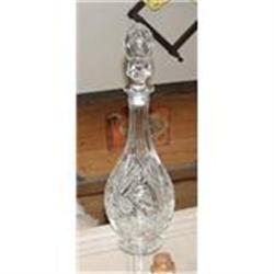 LARGE 16" TALL VINTAGE CUT GLASS DECANTER #2021013