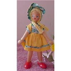 Doll Wood Made in Poland Braids Yellow and #2021075