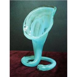 VINTAGE BLUE COLOR GLASS VASE #2035381