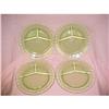 Image 1 : 4 Green Fluted Federal Grill Plates #2036181