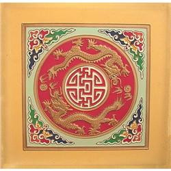 old vintage CHINESE 1930s Wooden Ceiling Tile #2036302