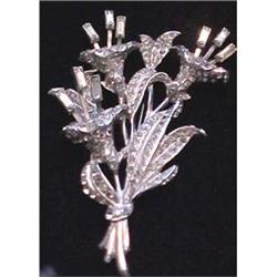 Beautiful multi stemed rhinstone floral pin #2036372