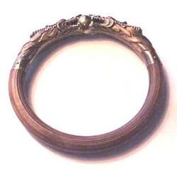 Asian silver & bamboo dragon bangle #2036374